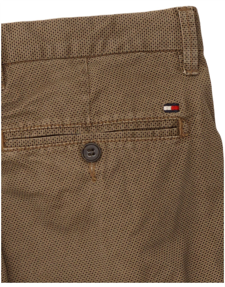 TOMMY HILFIGER Ανδρικό ίσιο παντελόνι Chino W34 L29 Βαμβακερό καφέ με στίγματα
