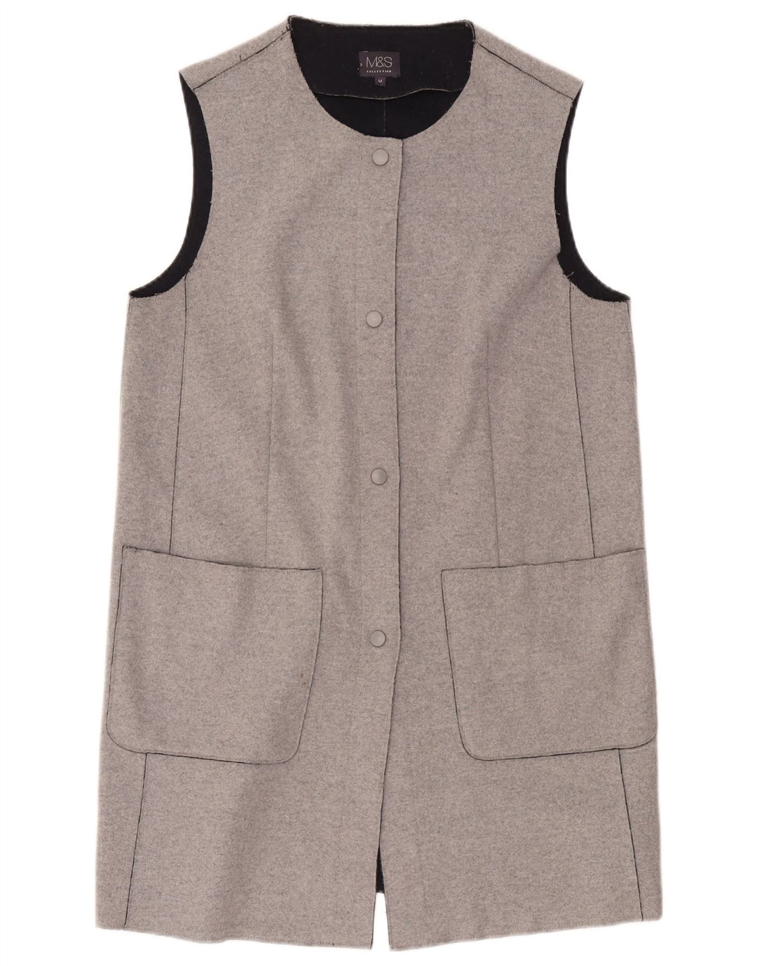 Marks & Spencer Γυναικείο πουλόβερ Longline Cardigan UK 14 Medium Grey
