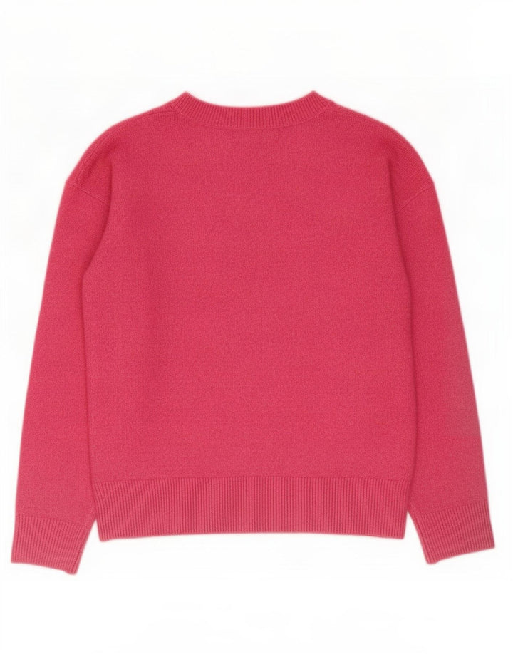 Marks & Spencer Γυναικείο πουλόβερ με λαιμόκοψη σε V UK 10 Small Pink Polyester