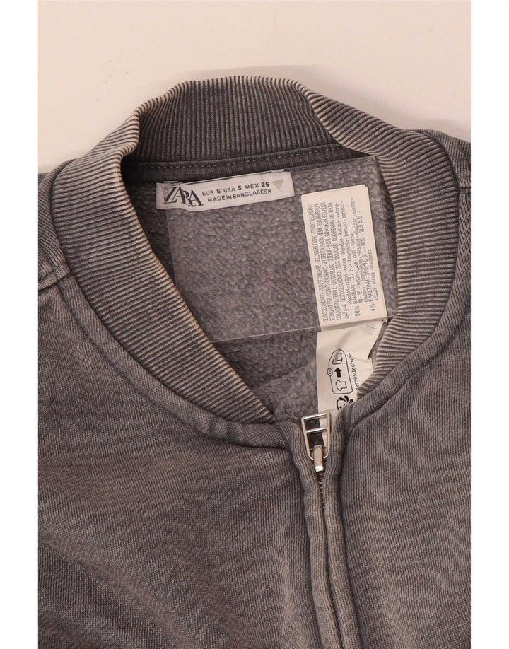 Zara γυναικεία φόρμα υπερμεγέθης μπουφάν UK 10 Small Grey Cotton