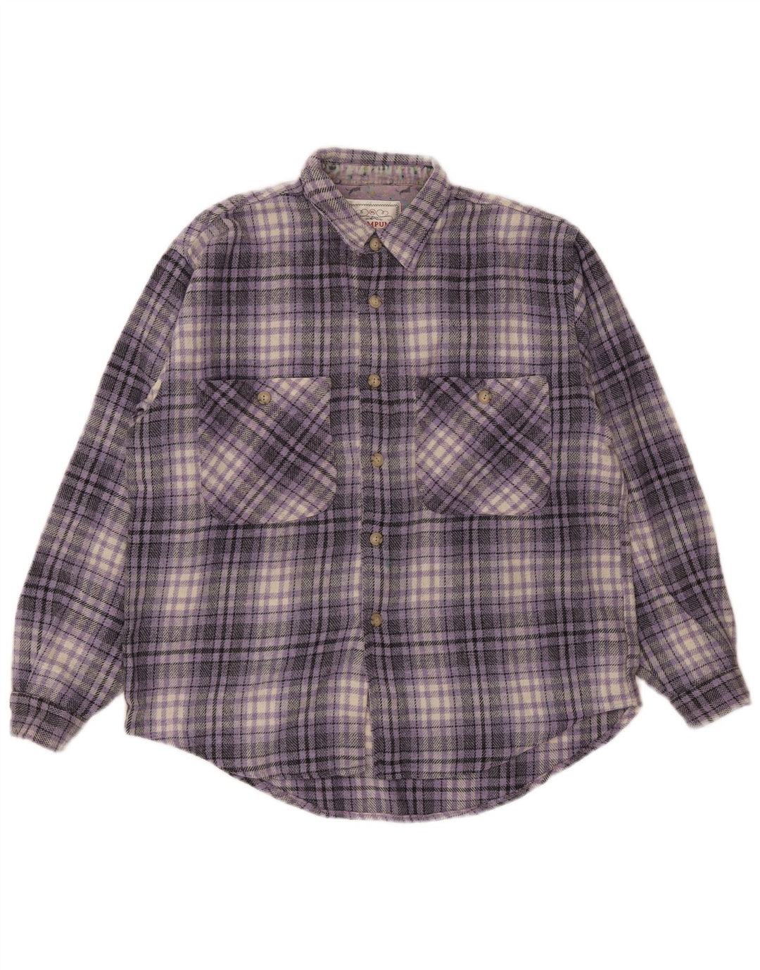 Ανδρικό φανελένιο πουκάμισο Wampum XL Purple Check