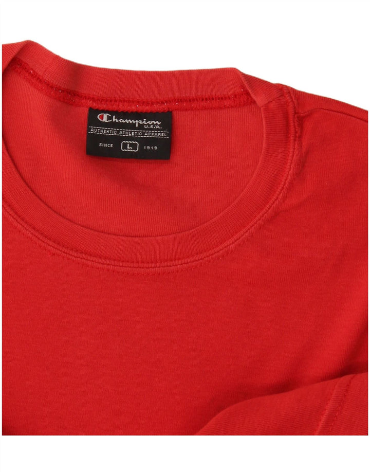 Champion Women T-Shirt Top UK 14 Large Red