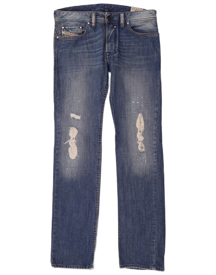 DIESEL Γυναικείο Safado Distressed Straight Jeans W32 L34 Μπλε βαμβακερό