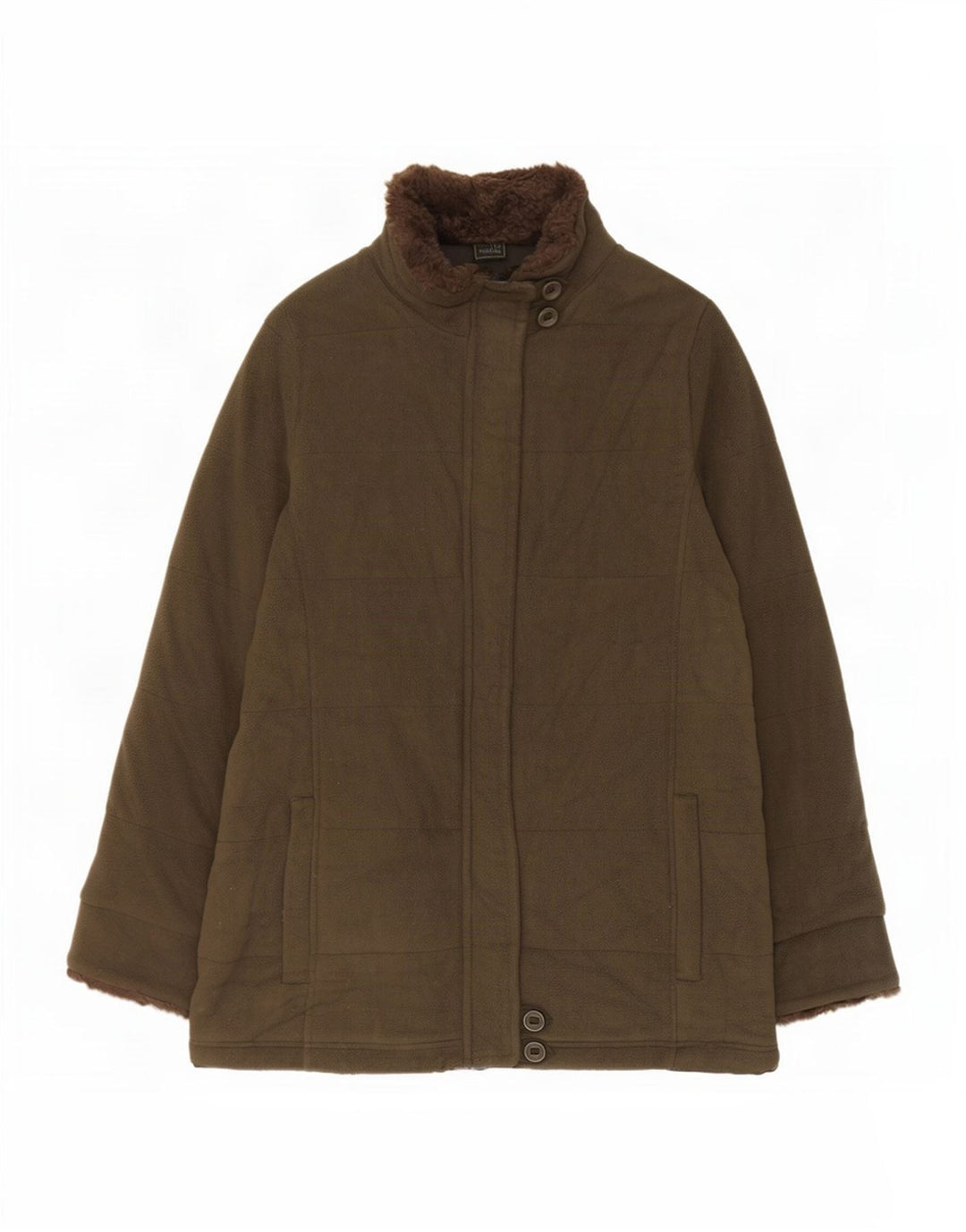 Marks & Spencer Γυναικείο Fleece Jacket UK 12 Medium Green Polyester