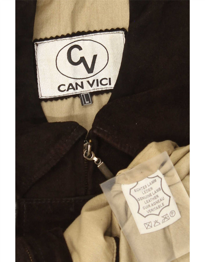 Vintage Ανδρικό Suede Bomber Jacket UK 40 Large Brown Δερμάτινο