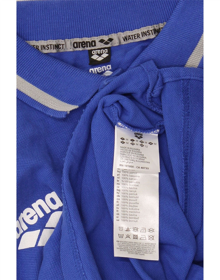 ARENA Mens Polo Shirt Medium Blue Cotton Vintage Arena and Second-Hand Arena from Messina Hembry 
