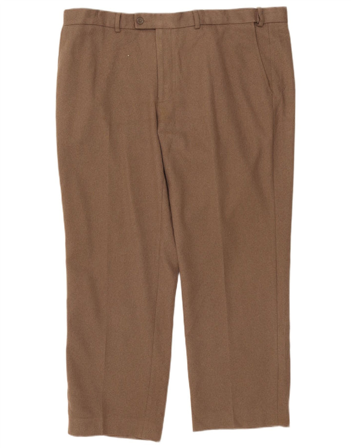Marks & Spencer Ανδρικό παντελόνι Chino με κανονική εφαρμογή W42 L29 καφέ πολυεστέρας