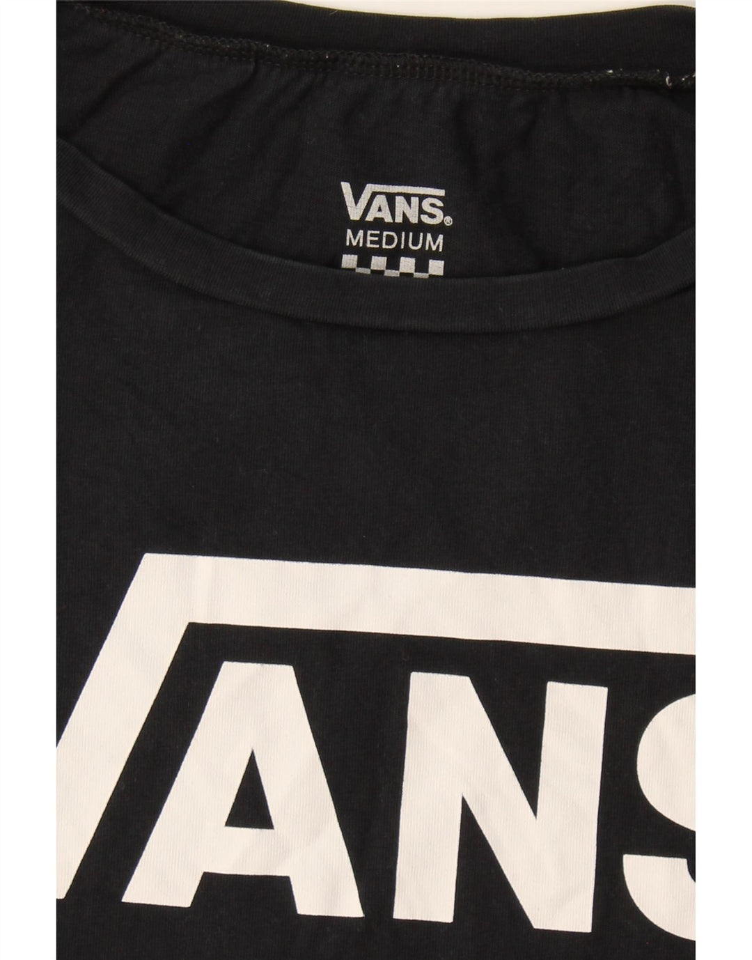 VANS Womens Graphic T-Shirt Top UK 14 Medium Black Cotton Vintage Vans and Second-Hand Vans from Messina Hembry 