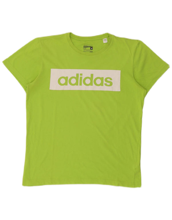 Ανδρικό γραφικό T-Shirt Climalite ADIDAS Top Μεσαίο πράσινο βαμβακερό