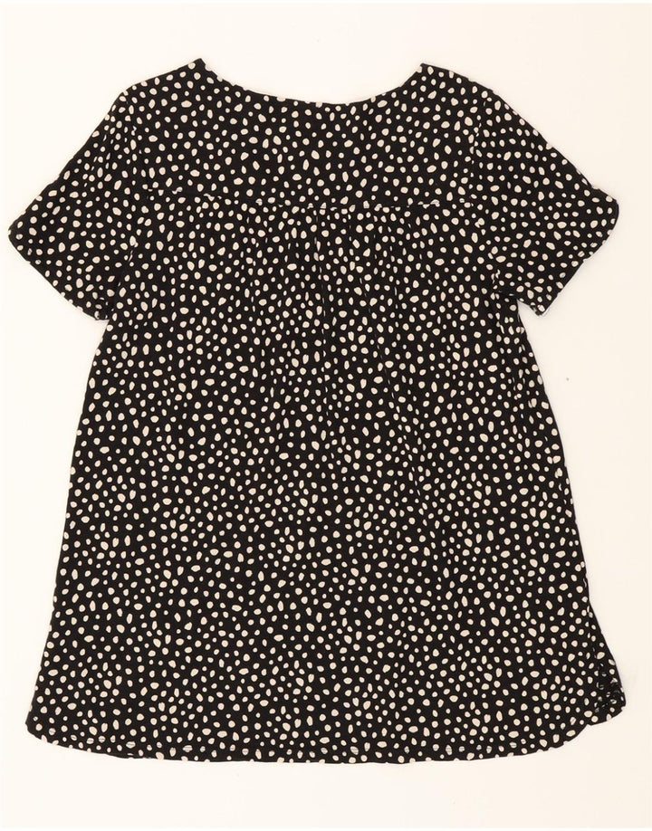 FAT FACE Womens Longline Blouse Top UK 12 Medium Black Spotted Vintage Fat Face and Second-Hand Fat Face from Messina Hembry 