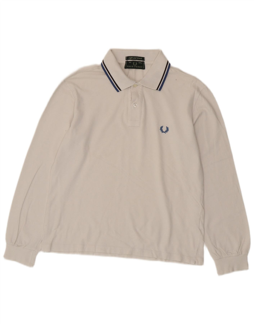 Fred Perry Ανδρικό μακρυμάνικο μπλουζάκι πόλο, μεσαίο λευκό βαμβακερό