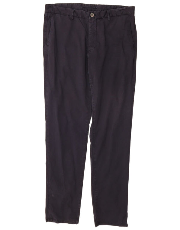 MASSIMO DUTTI Ανδρικό παντελόνι Chino με λεπτή εφαρμογή EU 44 Large W34 L32 Navy Blue