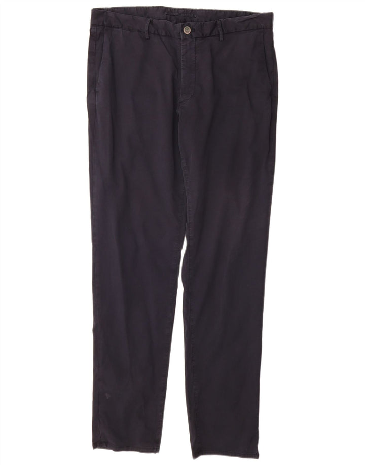 MASSIMO DUTTI Ανδρικό παντελόνι Chino με λεπτή εφαρμογή EU 44 Large W34 L32 Navy Blue