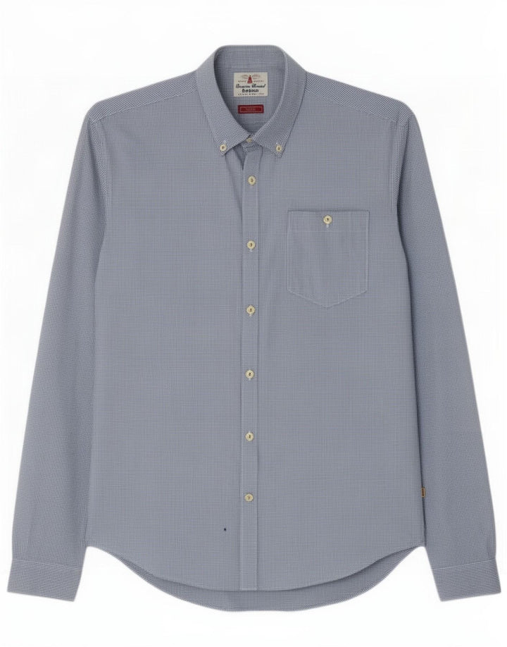 Ανδρικό πουκάμισο Barbour Slim Fit Medium Blue Gingham Cotton