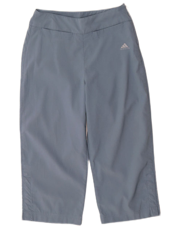 Adidas γυναικείο φαρδύ παντελόνι Capri UK 10 Small W27 L19 Blue Polyester