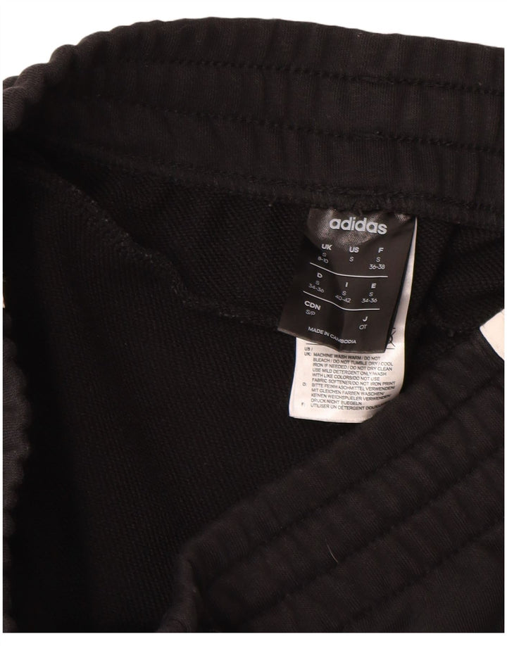 Γυναικεία αθλητική φόρμα ADIDAS Παντελόνι Joggers UK 8/10 Μικρό μαύρο βαμβακερό