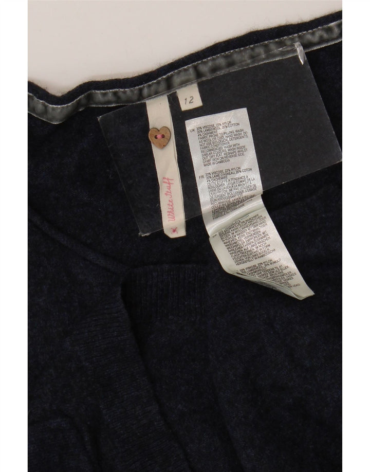 White Stuff Γυναικείο Crop Boat Neck Jumper πουλόβερ UK 12 Medium Navy Blue