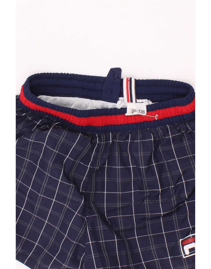 Fila Boys Swimming Short 7-8 Years Navy Blue Check
