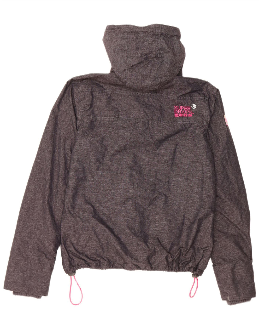Superdry Γυναικείο Windcheater Hooded Windbreaker Jacket UK 14 Medium Black