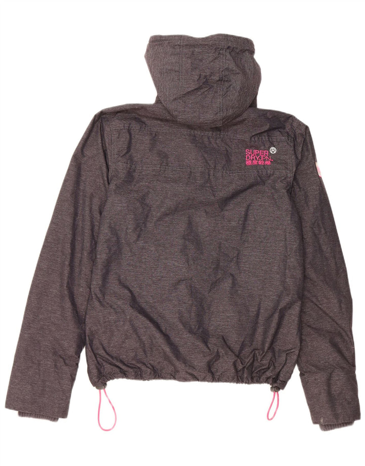 Superdry Γυναικείο Windcheater Hooded Windbreaker Jacket UK 14 Medium Black