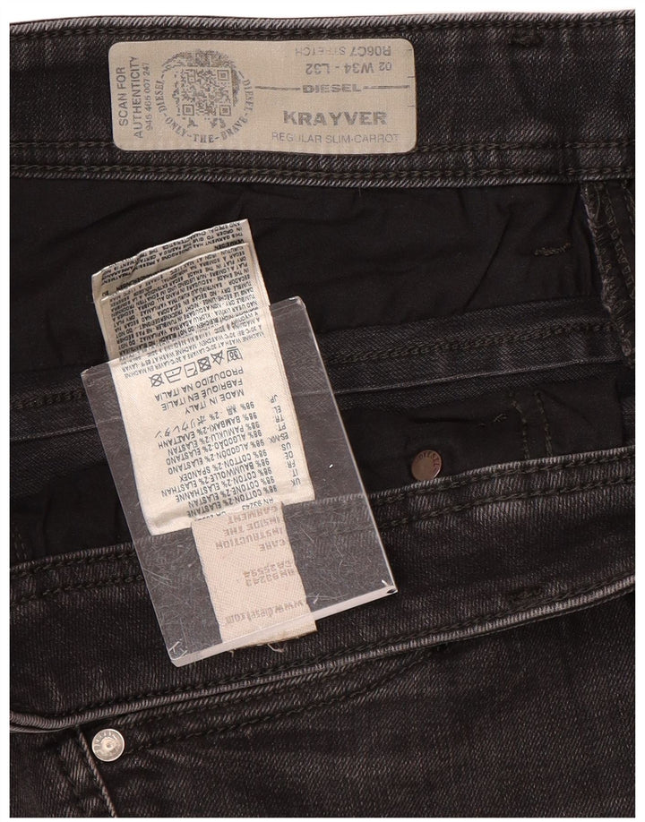 DIESEL Ανδρικό Krayver Regular Carrot Slim Jeans W34 L32 Γκρι βαμβακερό