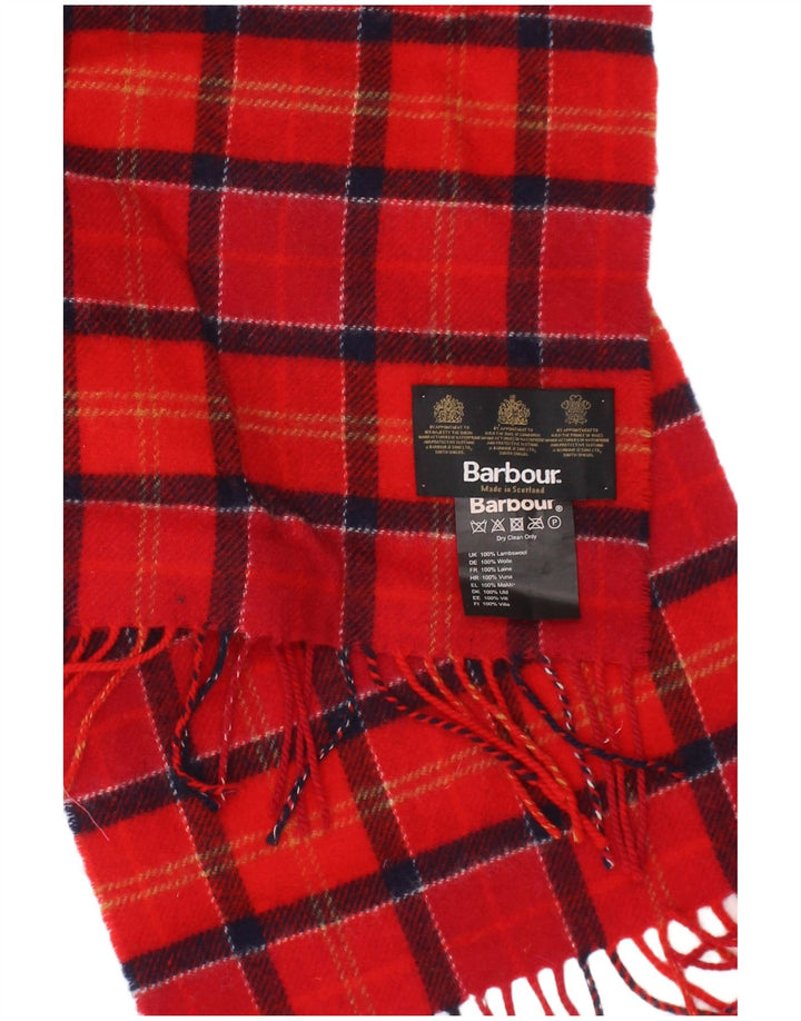 Ανδρικό ορθογώνιο φουλάρι Barbour One size Red καρό Lambswool Classic