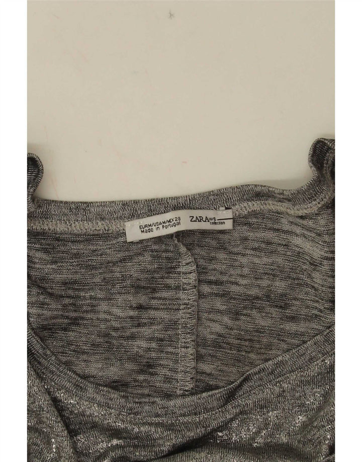 Zara Γυναικεία Αμάνικη Μπλούζα Τοπ UK 14 Medium Grey