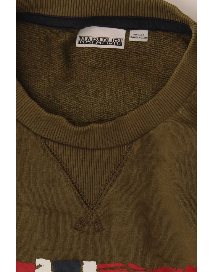 Napapijri Ανδρική γραφική φούτερ Jumper Large Khaki