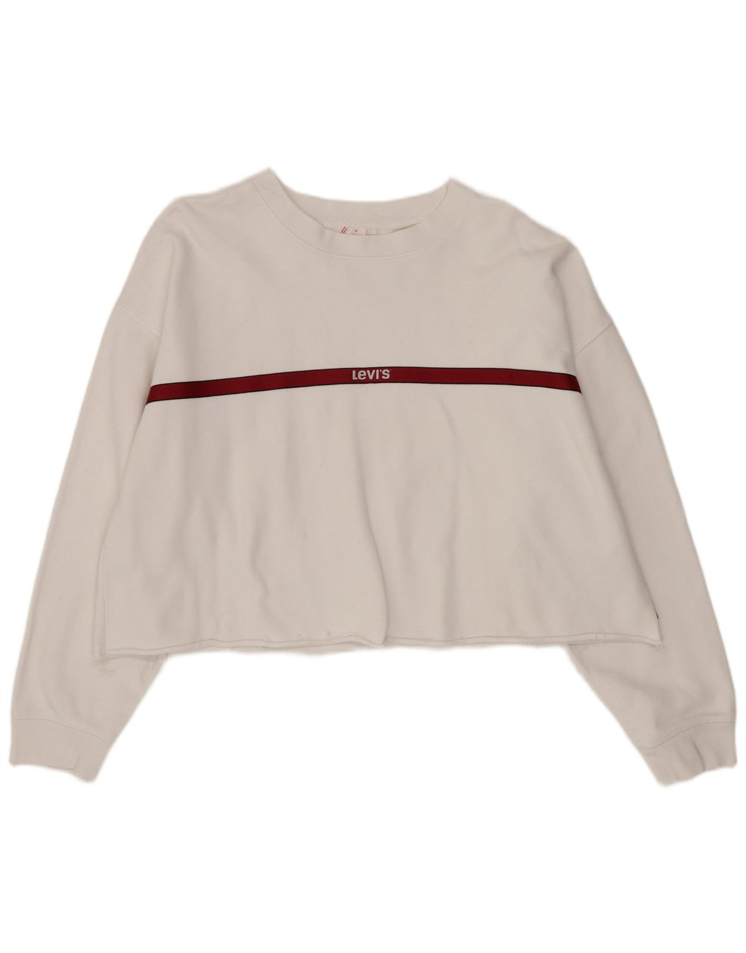 Γυναικεία Levi's Oversized Crop φούτερ Jumper UK 14 Large White Ride