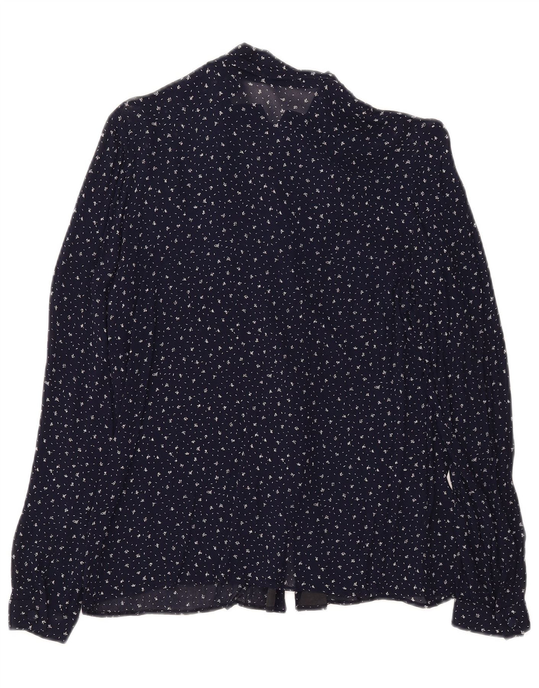 Vintage Γυναικεία See Through Μπλούζα IT 48 XL Navy Blue Spotted