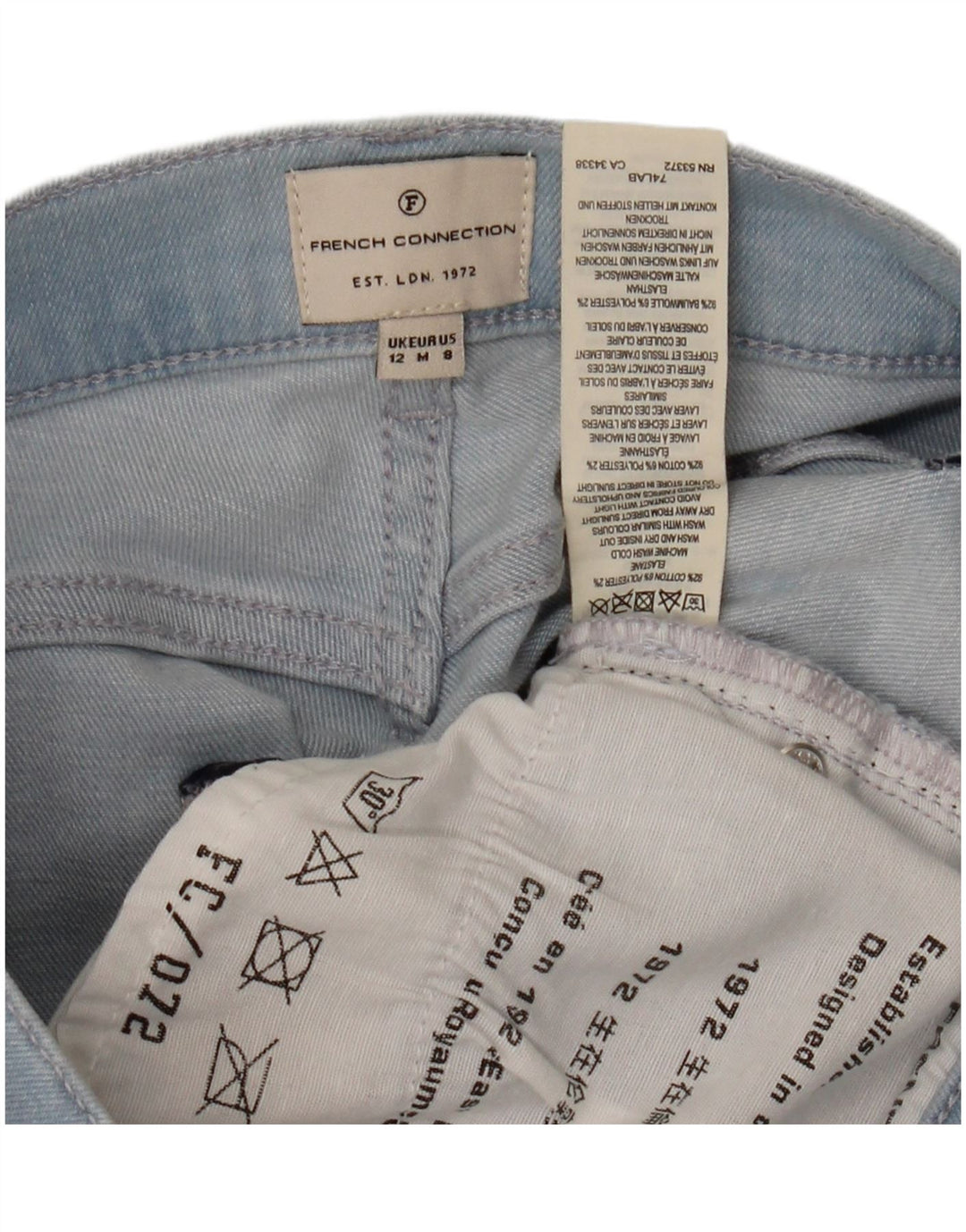 ΓΑΛΛΙΚΗ ΣΥΝΔΕΣΗ Γυναικεία Slim Jeans UK 12 Medium W30 L28 Blue Cotton