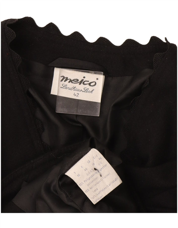 Meico Γυναικείο τζάκετ blazer 3 κουμπιών UK 16 μεγάλο μαύρο πολυεστέρα