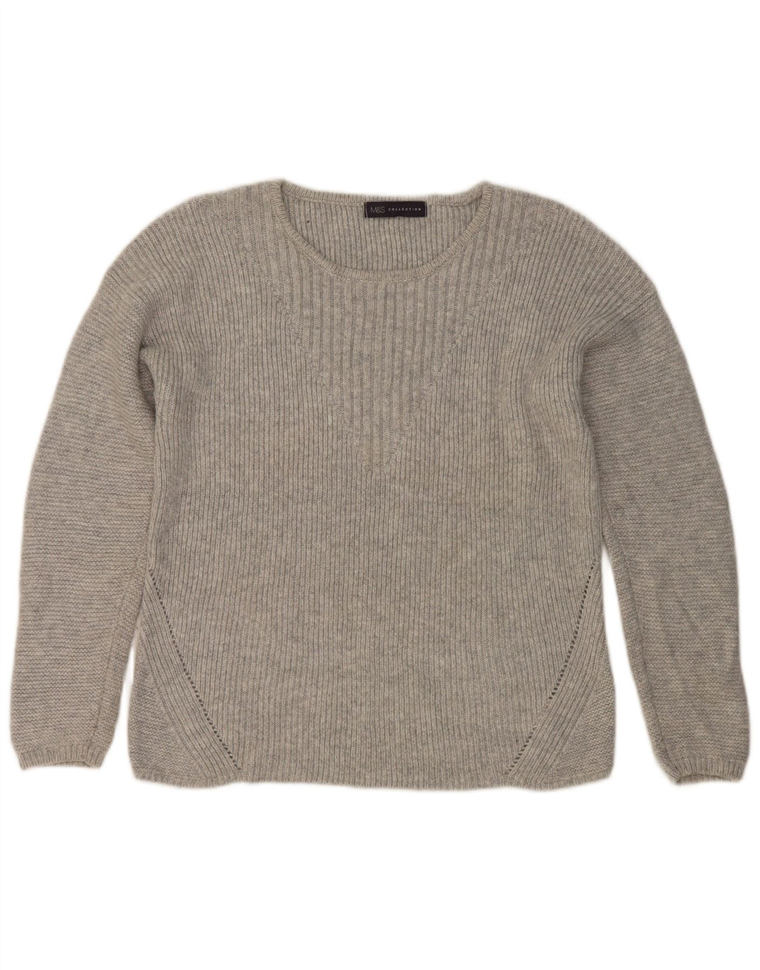 Marks & Spencer Γυναικείο πουλόβερ με λαιμόκαυστο UK 12 Medium Silver