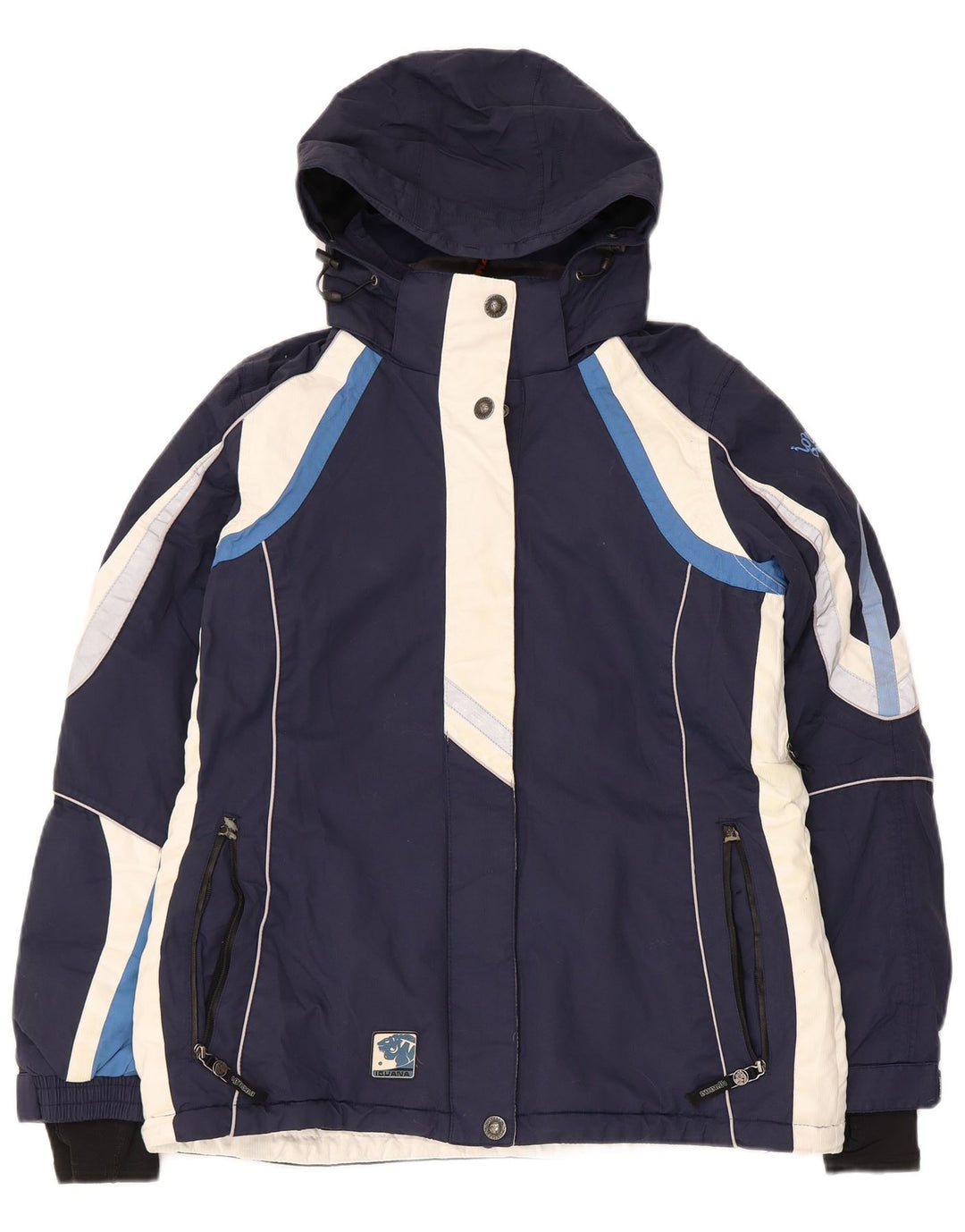 Iguana γυναικείο μπουφάν σκι με κουκούλα EU 40 Medium Navy Blue Colourblock