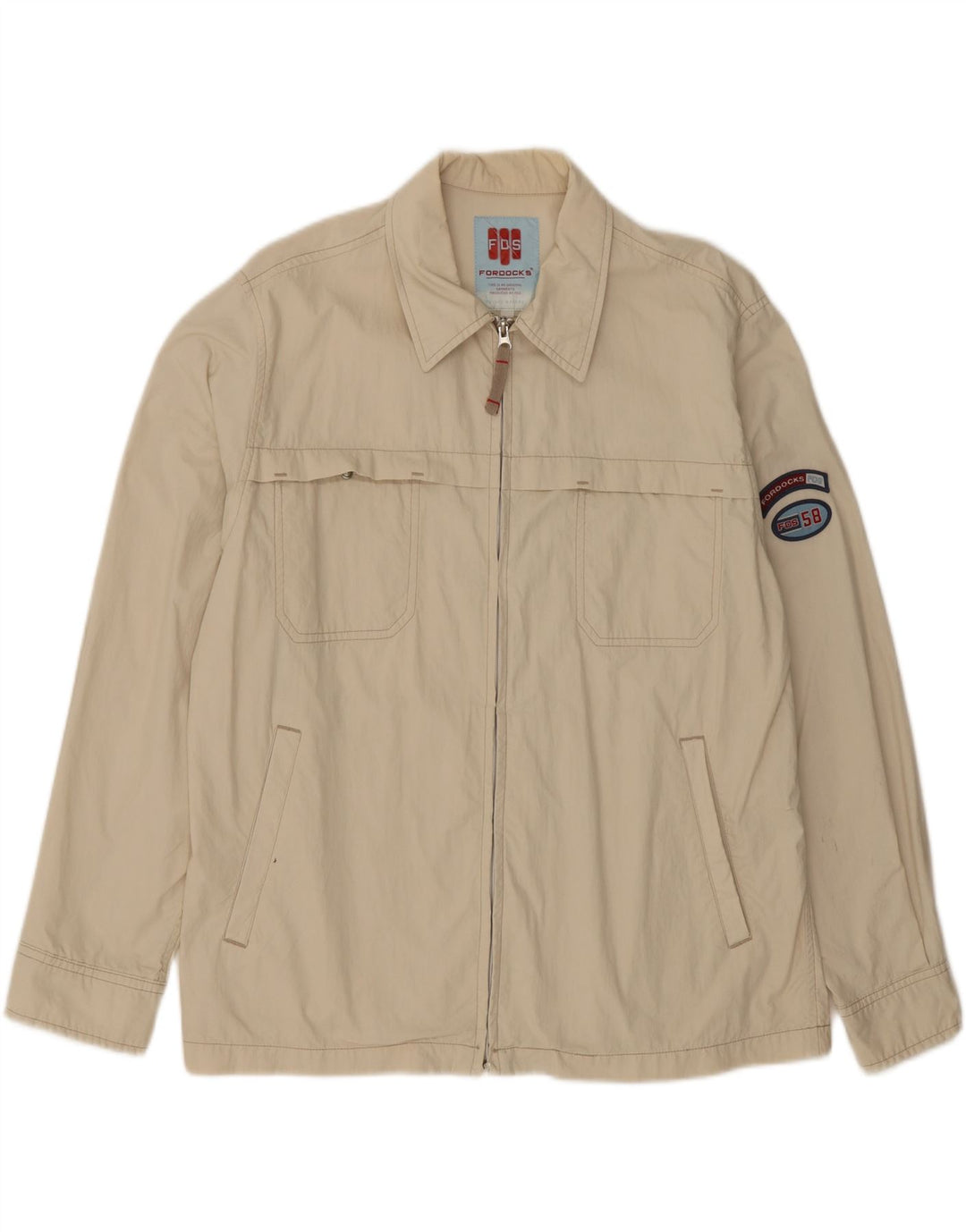 FORDOCKS Mens Utility Jacket UK 40 Large White Cotton Vintage Fordocks and Second-Hand Fordocks from Messina Hembry 