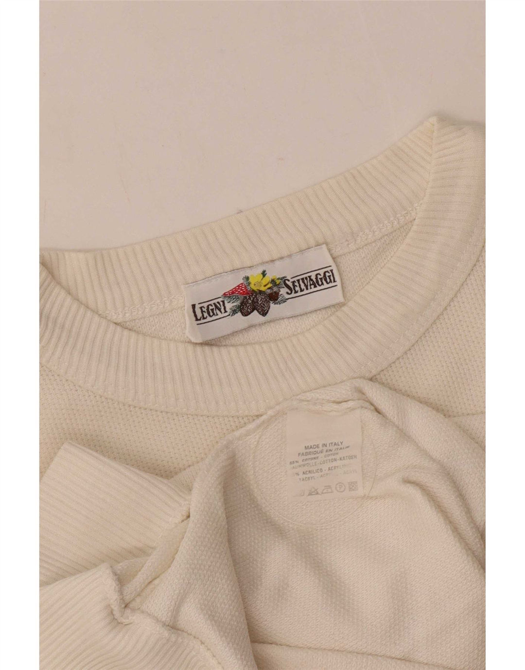 Vintage ανδρικό γραφικό φούτερ Jumper Μεσαίο λευκό βαμβακερό