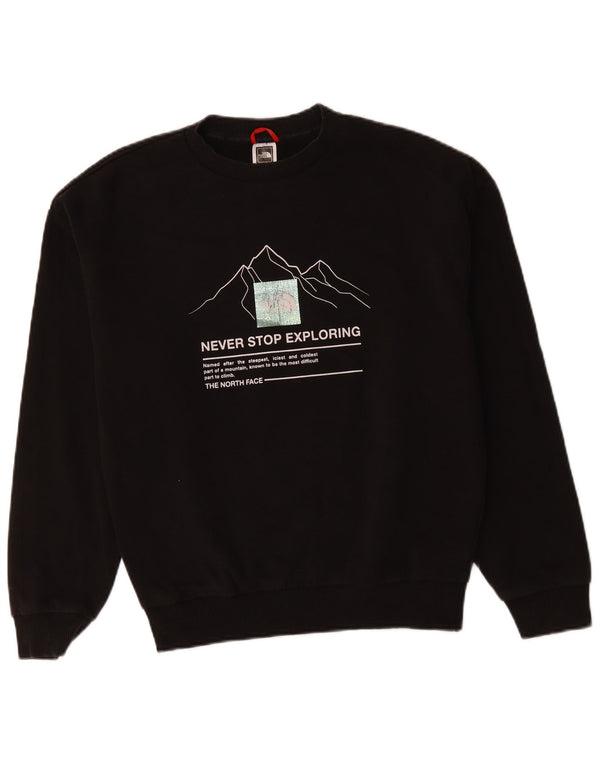 The North Face Γυναικείο Γραφικό Φούτερ Jumper UK 14 Medium Black Cotton