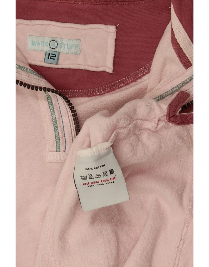WHITE STUFF Γυναικεία φούτερ με φερμουάρ με φερμουάρ Jumper UK 12 Medium Pink