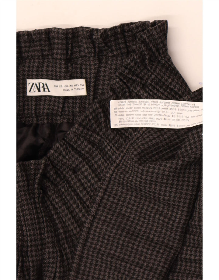 Zara Γυναικείο ψηλόμεσο Skort UK 4 XS Grey Houndstooth Πολυεστέρας