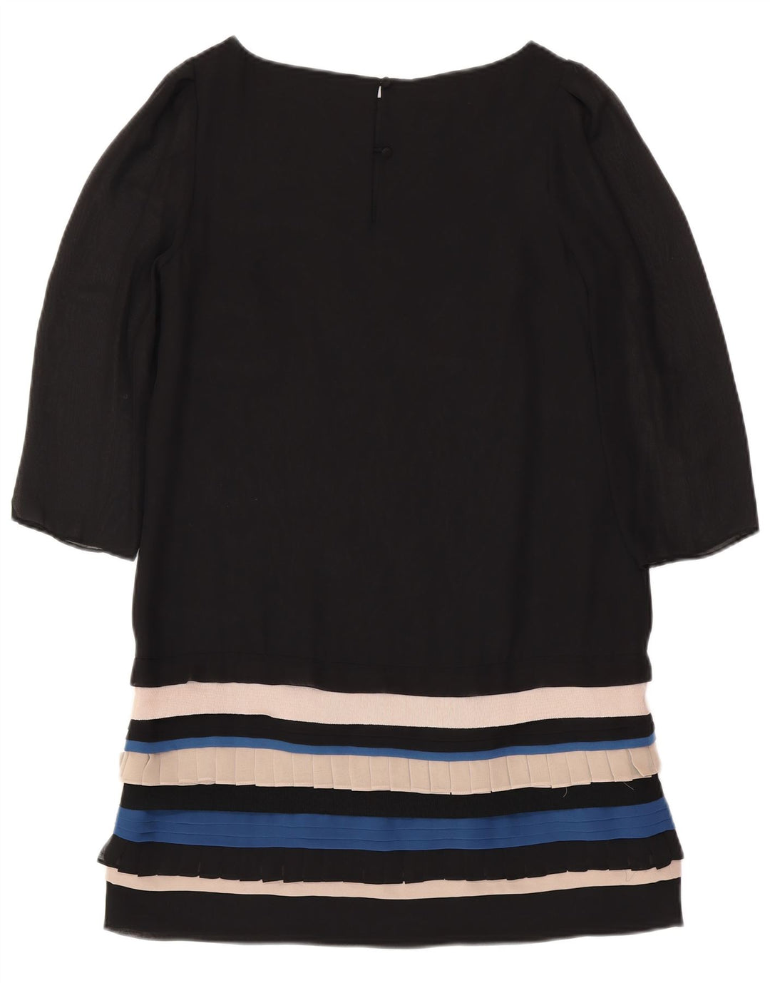 Γυναικείο φόρεμα με μανίκια MONSOON 3/4 UK 12 μέτριο μαύρο ριγέ