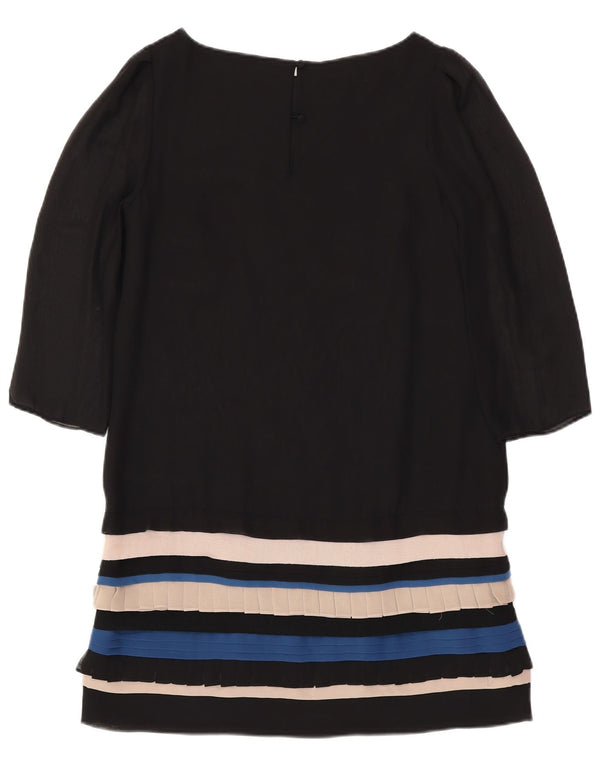 Γυναικείο φόρεμα με μανίκια MONSOON 3/4 UK 12 μέτριο μαύρο ριγέ