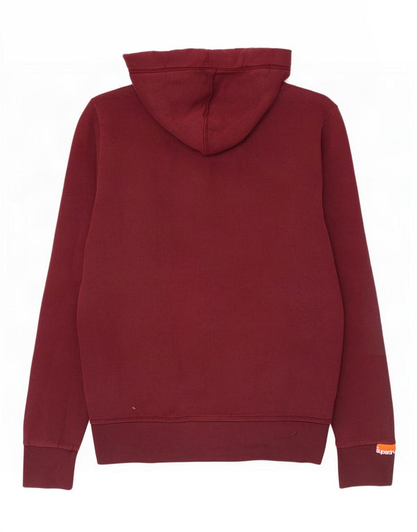Superdry Ανδρική κουκούλα με κουκούλα, μεγάλο βαμβακερό μπορντό