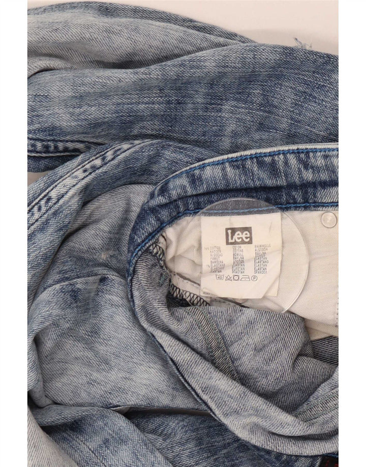 Lee Mens Knox Distressed Straight Jeans W29 L30 Blue Cotton