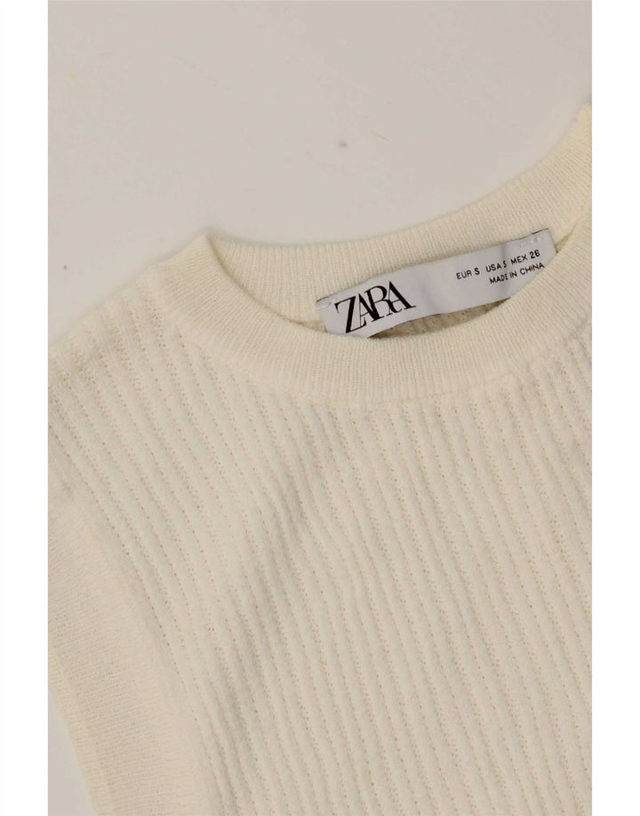 Zara Γυναικείο Γιλέκο Crop UK 8 Small White