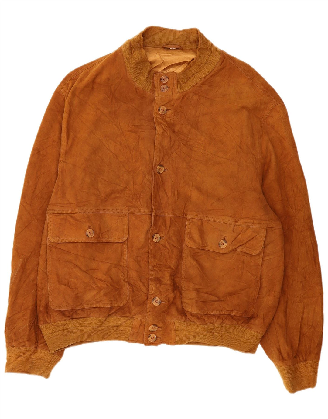 Vintage Ανδρικό Suede Bomber Jacket EU 56 3XL Καφέ Δερμάτινο