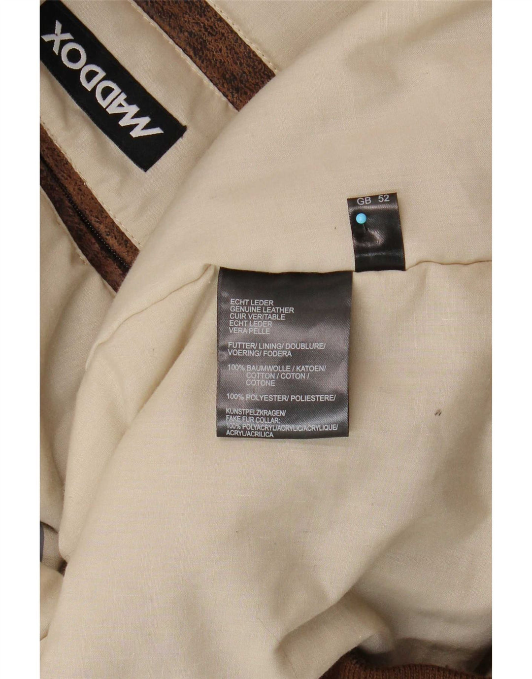 Maddox Ανδρικό Δερμάτινο Μπουφάν UK 52 6XL Καφέ Δερμάτινο