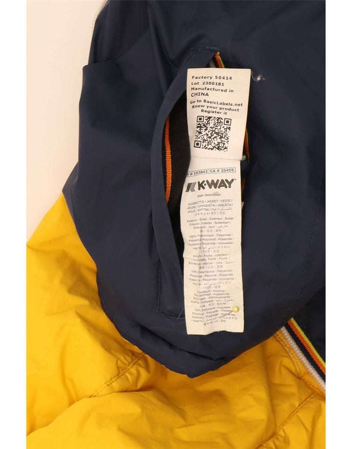 K-Way Boys Hooded Reversible Jacket 9-10 Years Navy Blue Polyamide