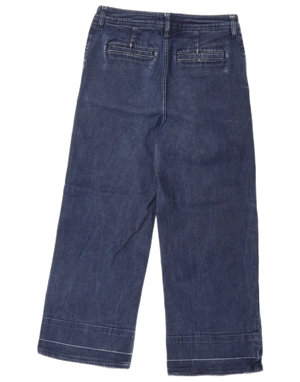 Χοντρό πρόσωπο Γυναικείο φαρδύ τζιν UK 10 Small W30 L24 Navy Blue Cotton