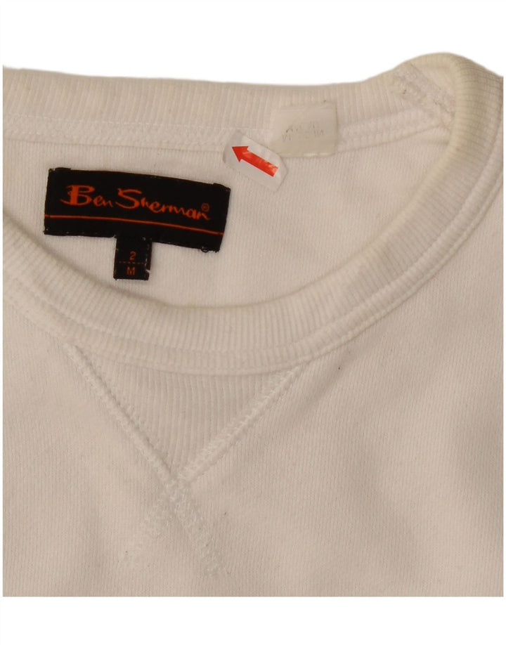 Ανδρικό γραφικό φούτερ Ben Sherman, μεσαίο λευκό βαμβακερό
