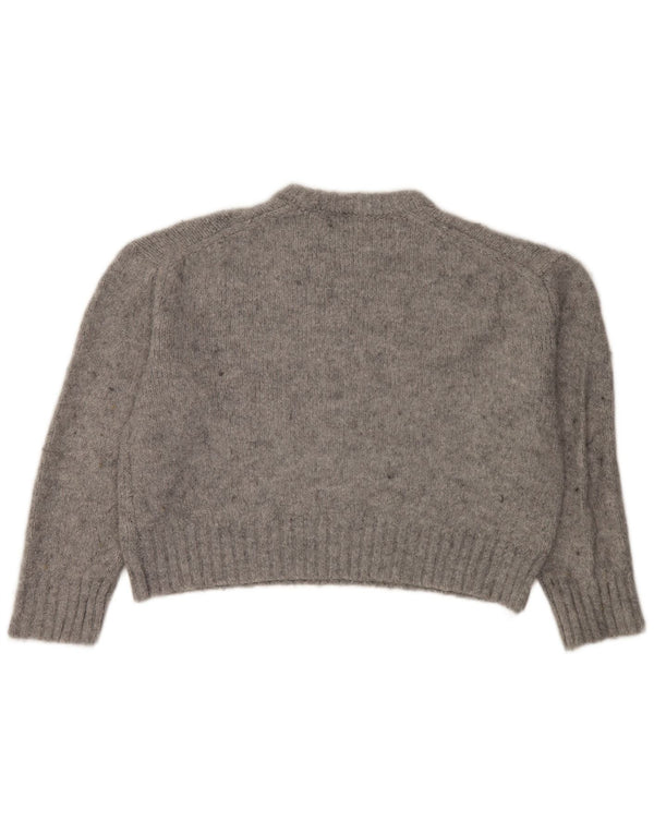 Zara Γυναικείο πουλόβερ με λαιμόκοψη Crop Crop UK 10 Small Grey Flecked